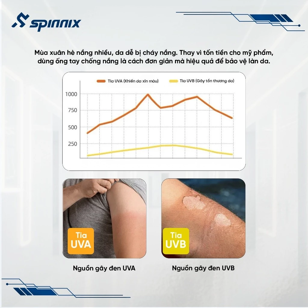 Ống Tay Chống Nắng Thể Thao Spinnix Coolfit: Cotton Co Giãn, Thoáng Khí, Ngăn Tia UV