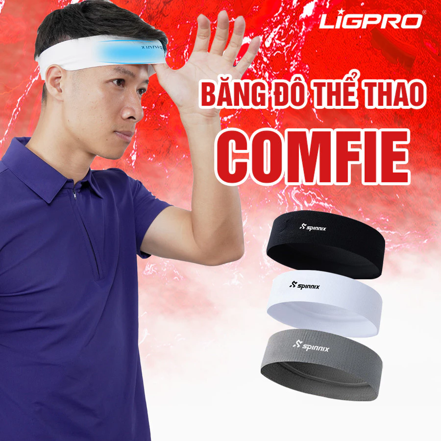 Băng Đô Thể Thao Spinnix Comfie: Mềm Mại, Thấm Hút, Chặn Mồ Hôi, Tập Gym, Chạy Bộ, Pickleball