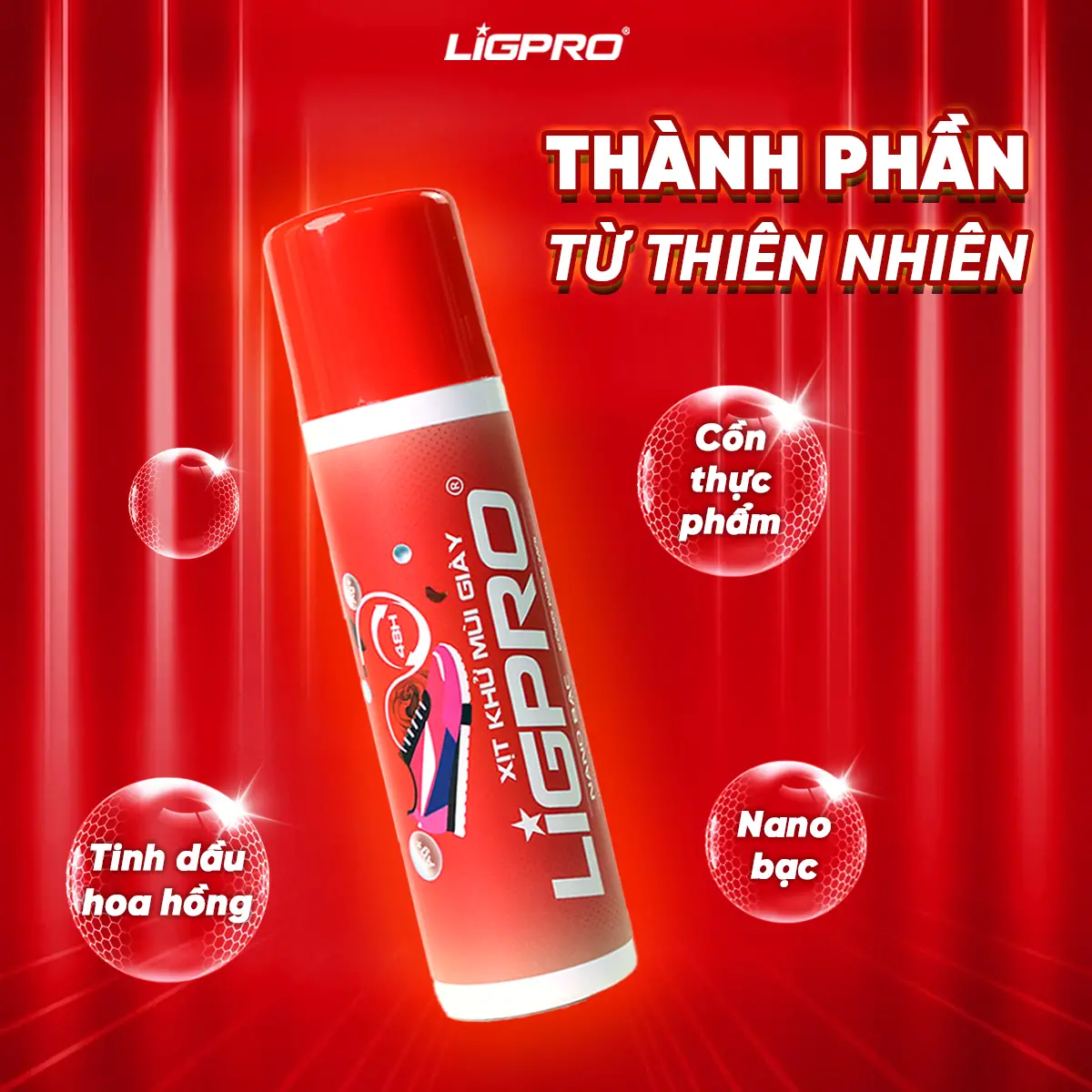 XỊT KHỬ MÙI GIÀY NANO BẠC HƯƠNG HOA HỒNG